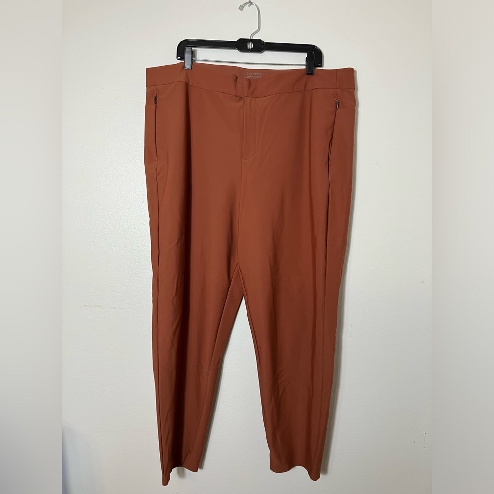Athleta The Stellar‎ Skinny Trouser Sz 22 Burnt Orange Casual Pull On Pocket